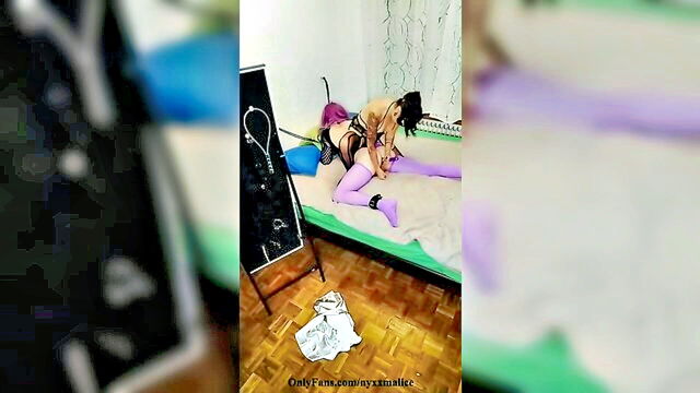 MissNyxx and MALice - pegging and sissy slave
