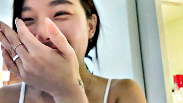 Elle Lee - romantic pov travel vlog with korean amateur couple and unexpected creampie
