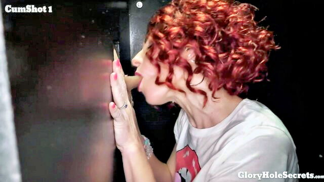gloryhole licking cum blowjob