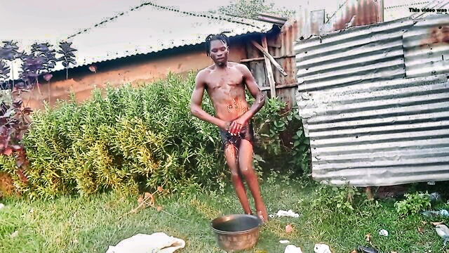 cock, youtuber, african - african youtuber showering cock