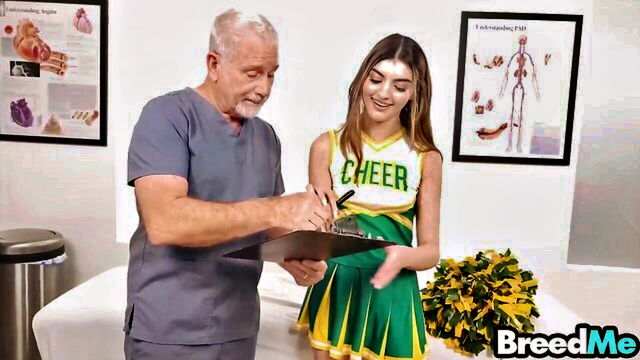 blowjob, office, creampie - doctor cheats on wife with cheerleader