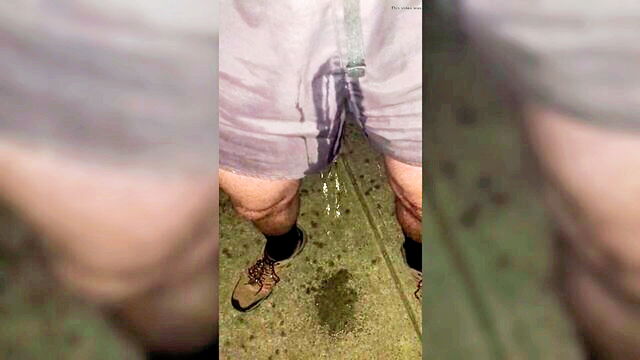 piss, clothed, wetting - public pissing shorts
