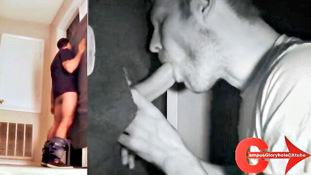 blowjob, big cock, hung - hung gloryhole blowjob