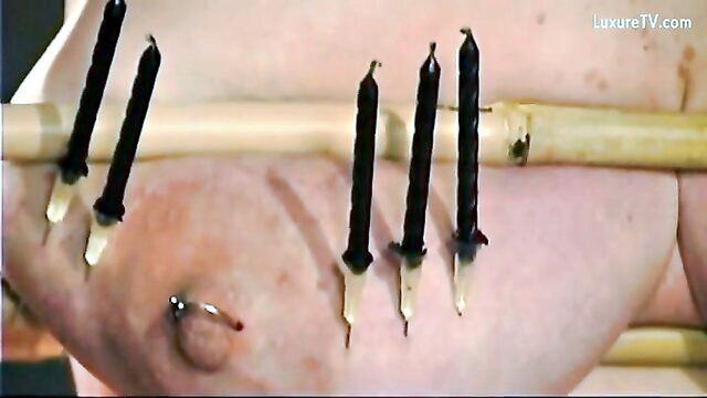 bondage, brutal master, needles - brutal breast bondage