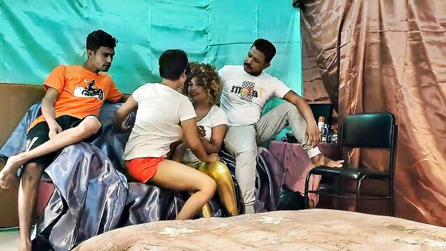 facial, fucking, porn - indian foursome with blowjobs