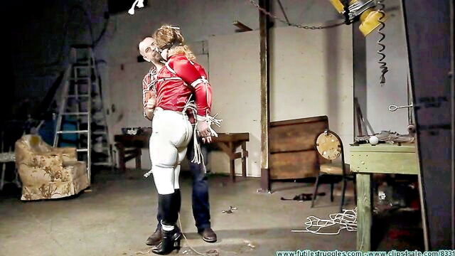 bondage, pain, futile struggles - strappado nipples diamondly
