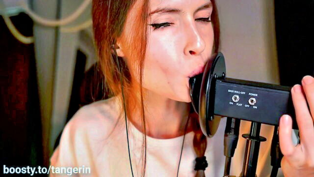 tangerin, asmr, ear licking - ear licking asmr with tangerin