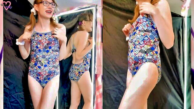 reality, small tits, fetish - cute swimsuit try on haul