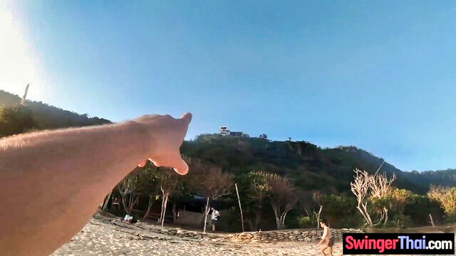 thai, amateur, asian - thai girl big ass beach