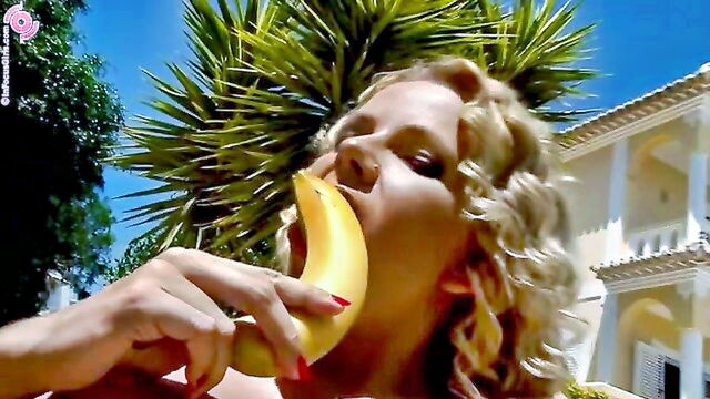 blonde sex with bananas