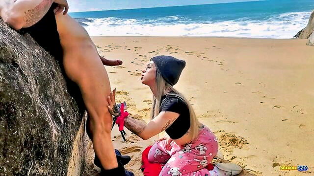 public beach blowjob video