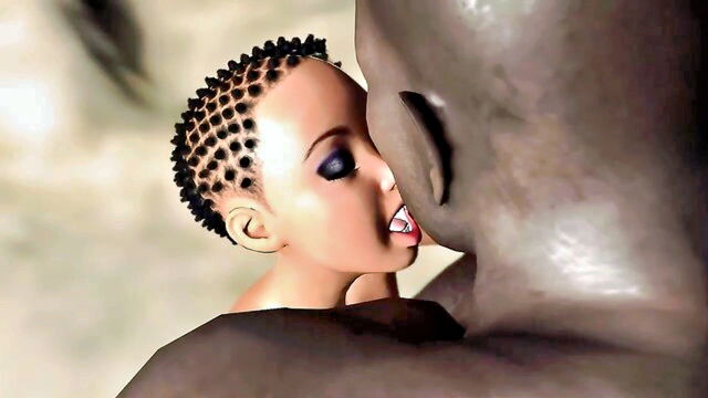3d femme ebony action : 3dxpassion