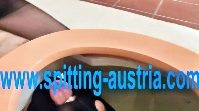spittingaustria, spitting, spit - toilet slave spit kink