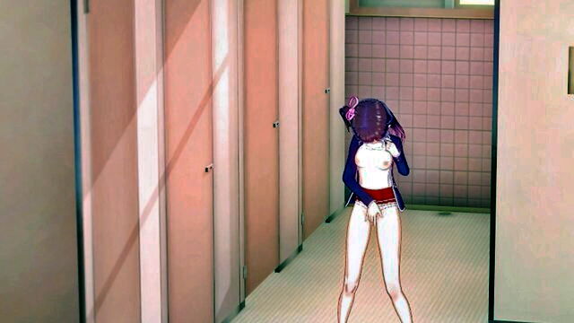 masturbation, fingering, bathroom - epic hentai doggy style