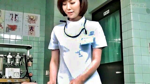 a cfnm japanese doctor instructs and offers a handjob to an embarrassed patient in this fetish filled video : Zenra