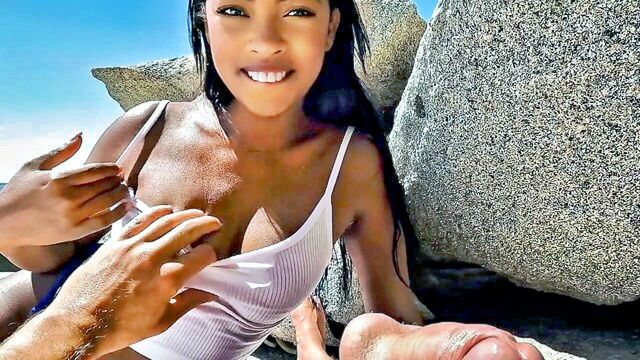 amateur, ebony, fetish - beachside cheating interracial sex
