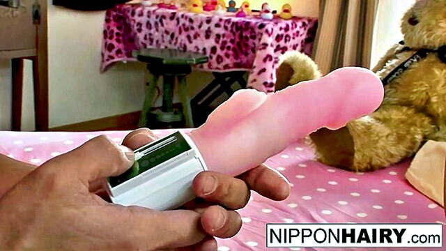 young asian beauty enjoys playtime with sex toys and fingers : Nippon Hairy