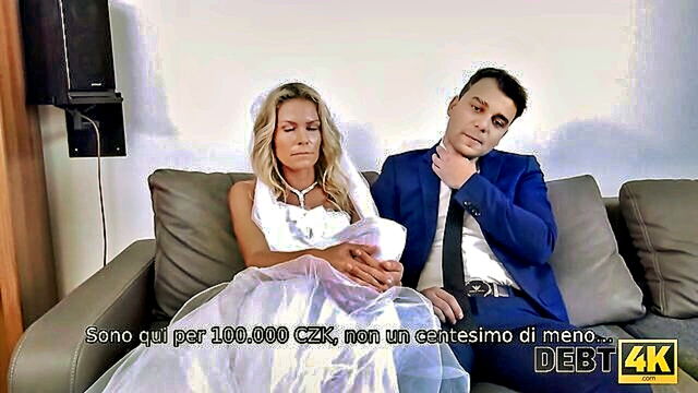 a married man witnesses his spouse engage in sexual activity with another individual recorded privately at their residence on the 25th of april 2021 featuring a blonde woman and doggy style positions : Debt 4K