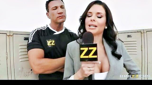 veronica avluv - busty sports journalist locker room action