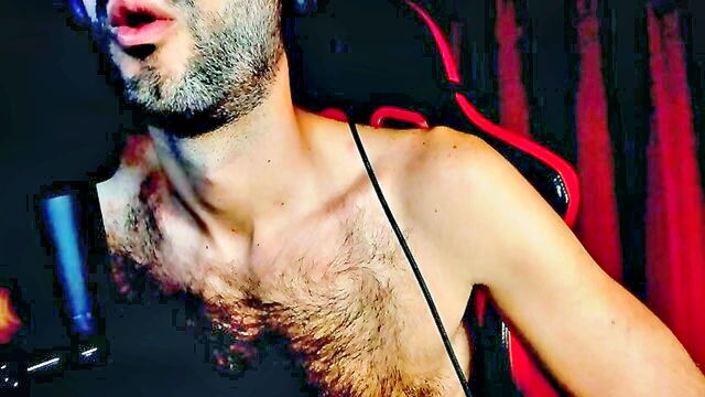 asmr male - hairy guy sex in dark living room