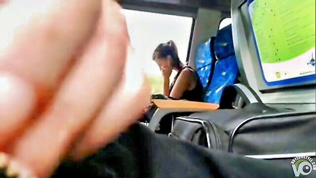 dick, public, stroking - public bus jerk off