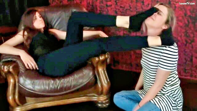 femdom, unknown, feet - lezdom trampling 1
