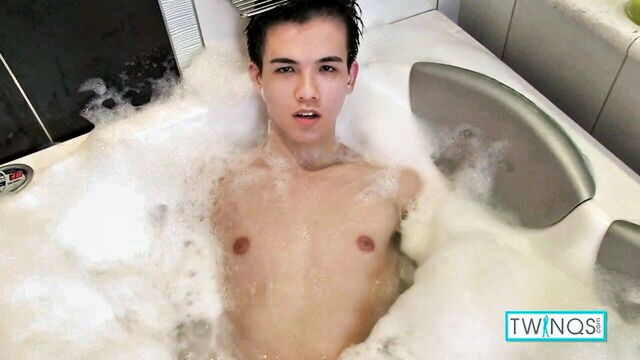 gay teen, masturbation, gay twink - xander h shower scene