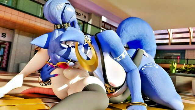 tenten (naruto), gothorita (pokemon), captain ameba - censored mall sex with black model