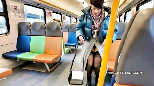outdoor, stockings, asian - milf exhibitionist boobs in public