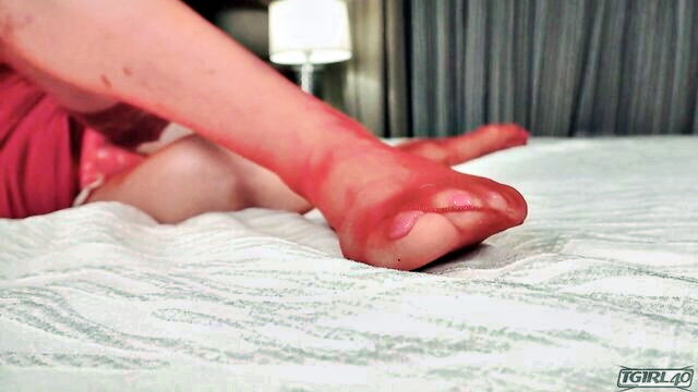 masturbation, redhead, mature - transsexual milf proving her sex appeal