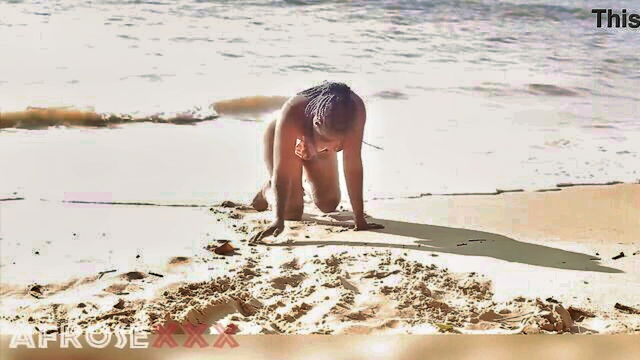 beach, public, pornstar - black beauty at beach