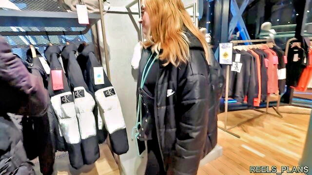 anal fitting room threesome