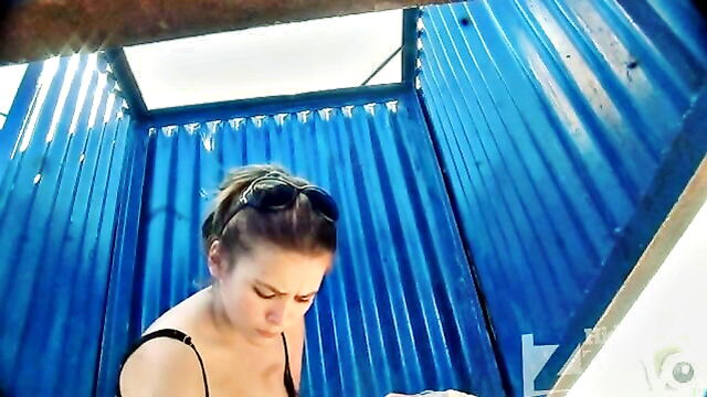 ukrainian, chick, beach - beach beauty changing cabinet