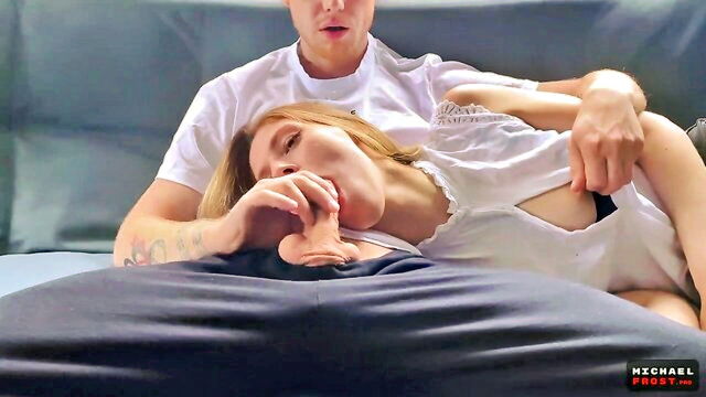 blowjob, big cock, amateur - russian stepmom creampied by pervert stepson