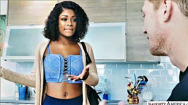 big tits, ebony, big ass - curvy ebony with big breasts giving asexual blowjob