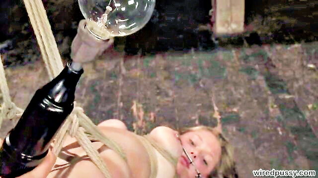 wired pussy, arms tied, kink - sandra romain wired pussy