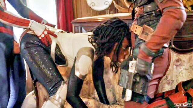 costume, mmf, threesome - superman ebony threesome