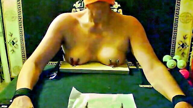 bdsm, nipples, pain - nipple nailing 2 pain