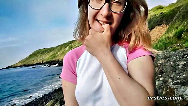Amelia, Ocean - ersties petite amelia indulges in solo pleasure by the sea Ersties