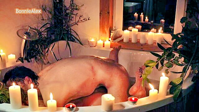bath, bathroom sex, amateur couple - evening intimate encounter in lit up bath august 14th 2023