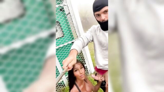 ebony, outdoor, public - ebony transsexual sex