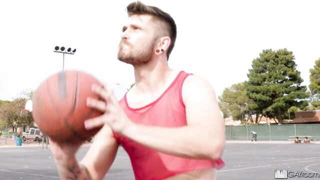 showerbait, gay, hardcore - basketball shower fuck