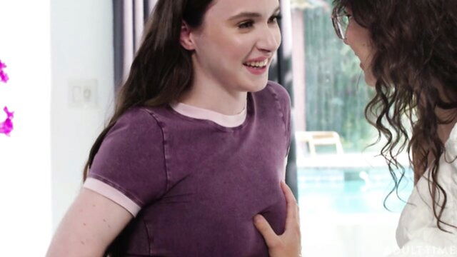 lesbian, babes, teen - guy rewarded girls with his cock