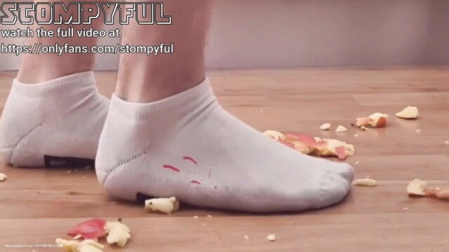 crush, foot, feet - apples crush boy