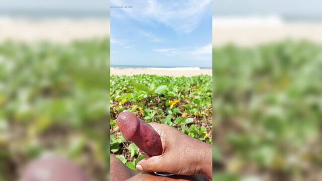 cock cum, boy, cock - srilankan beach massage cumshot