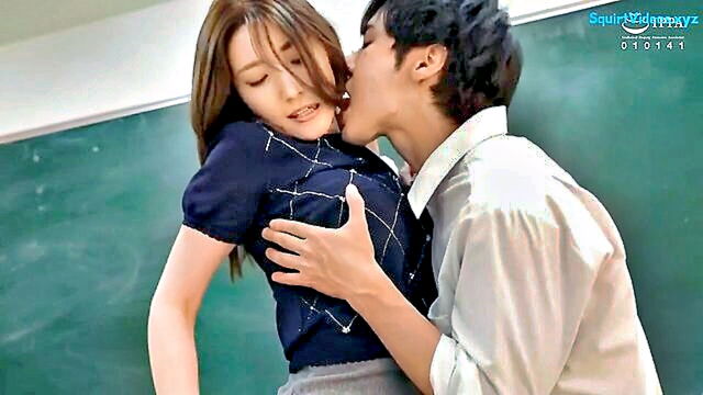 japanese, creampie, asian - my classmate and beautiful teachers girlfriend are having romantic intimacy in class