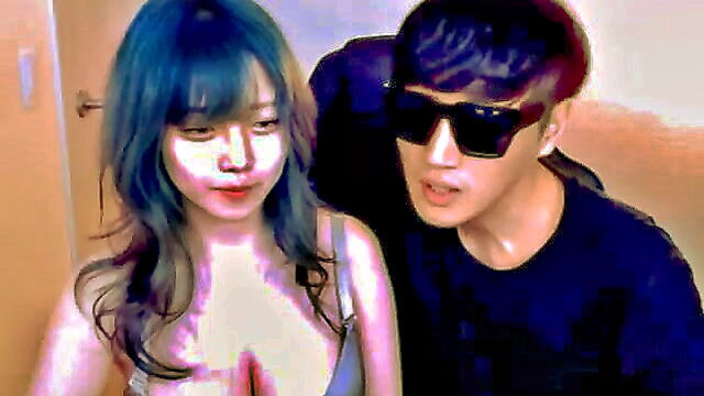 cam, asian, amateur - amateur korean couple with beautiful girlfriend