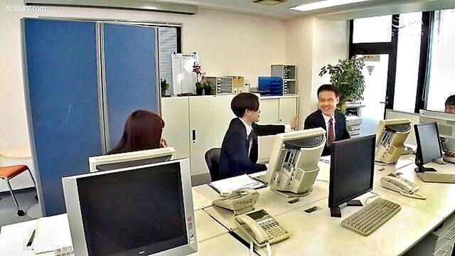 japanese, blowjob, asian - hide from naive single newcomers and get a massive cumshot in the office
