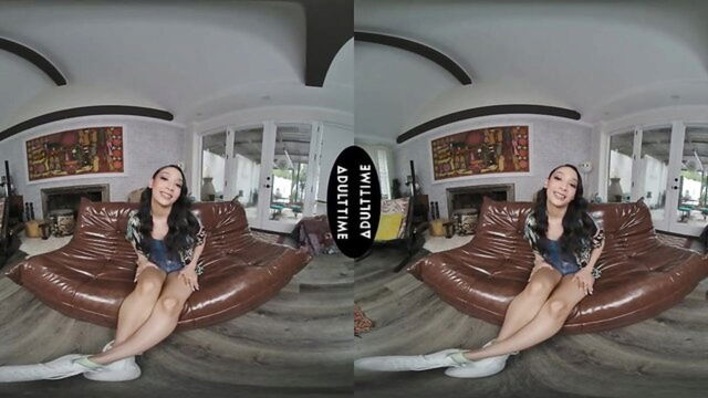 pov, virtual reality, brunette - ryan driller vr sofa
