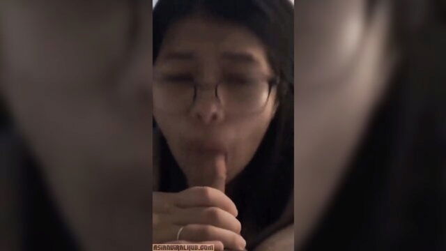 video, asian, 18 asian - nerdy asian girl gives a blowjob